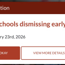 Dismissal at Lunch Today, Feb.23rd - Busses 2 hrs. Early Dismissal 