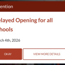 2 Hour Delayed Start, Wednesday, March 4th